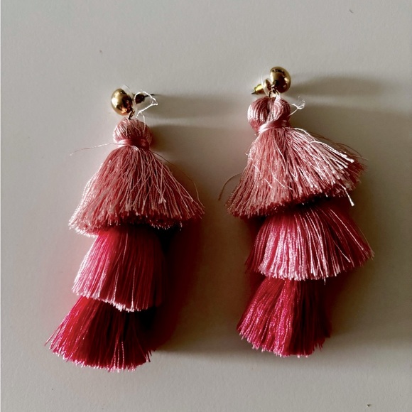 H&M Pink Tassel Drop Earrings - Picture 4 of 4